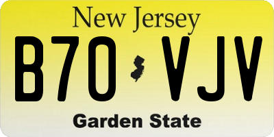 NJ license plate B70VJV