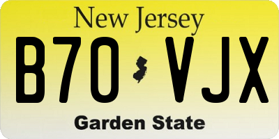 NJ license plate B70VJX