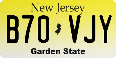 NJ license plate B70VJY