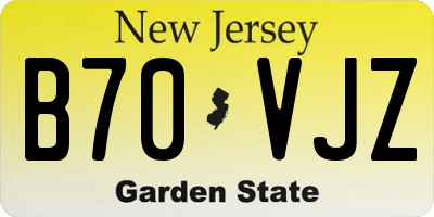 NJ license plate B70VJZ