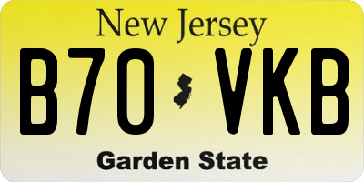 NJ license plate B70VKB