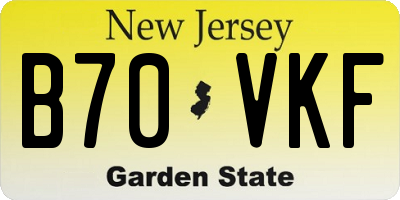 NJ license plate B70VKF