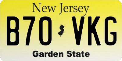 NJ license plate B70VKG
