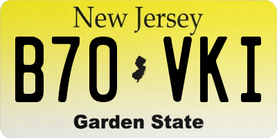 NJ license plate B70VKI