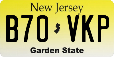 NJ license plate B70VKP