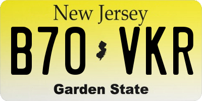 NJ license plate B70VKR