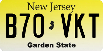 NJ license plate B70VKT