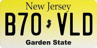 NJ license plate B70VLD