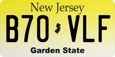 NJ license plate B70VLF