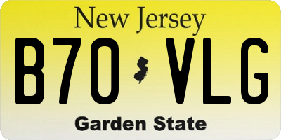 NJ license plate B70VLG