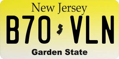 NJ license plate B70VLN