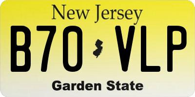 NJ license plate B70VLP