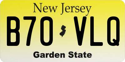 NJ license plate B70VLQ