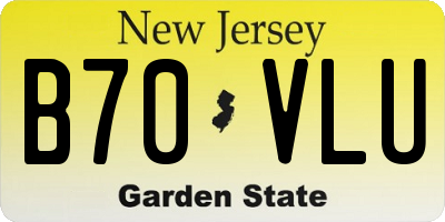 NJ license plate B70VLU