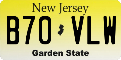 NJ license plate B70VLW