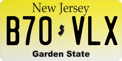 NJ license plate B70VLX