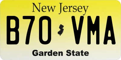 NJ license plate B70VMA