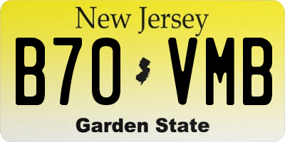 NJ license plate B70VMB