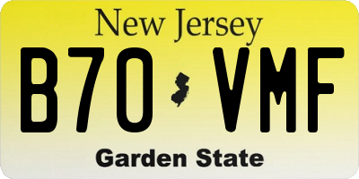 NJ license plate B70VMF