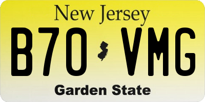 NJ license plate B70VMG