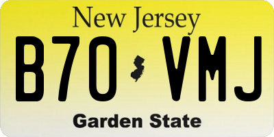 NJ license plate B70VMJ