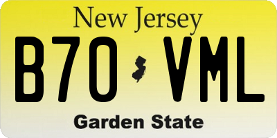 NJ license plate B70VML