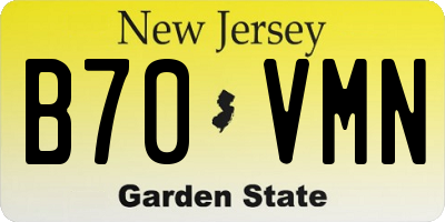 NJ license plate B70VMN