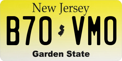 NJ license plate B70VMO