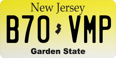 NJ license plate B70VMP