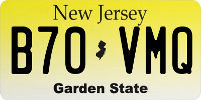 NJ license plate B70VMQ
