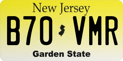 NJ license plate B70VMR