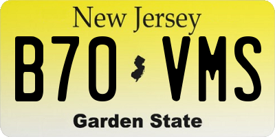 NJ license plate B70VMS