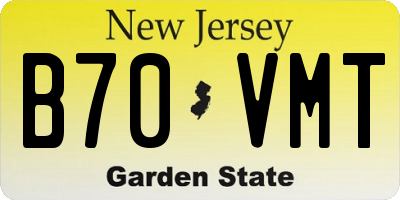 NJ license plate B70VMT