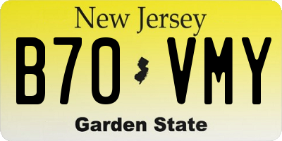 NJ license plate B70VMY