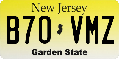 NJ license plate B70VMZ