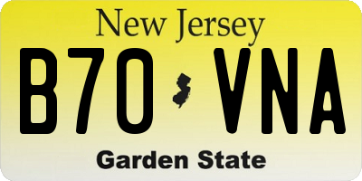 NJ license plate B70VNA