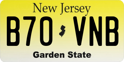 NJ license plate B70VNB