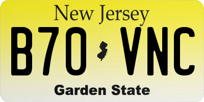 NJ license plate B70VNC