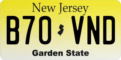 NJ license plate B70VND