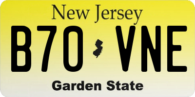 NJ license plate B70VNE