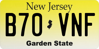 NJ license plate B70VNF