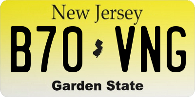 NJ license plate B70VNG