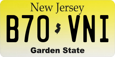 NJ license plate B70VNI