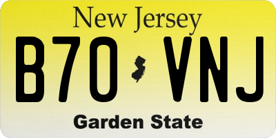 NJ license plate B70VNJ