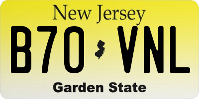 NJ license plate B70VNL