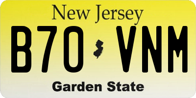 NJ license plate B70VNM