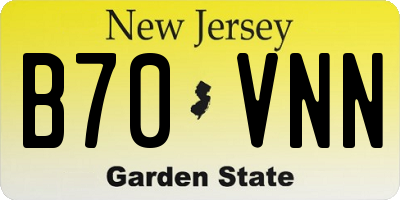 NJ license plate B70VNN