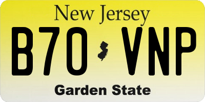 NJ license plate B70VNP