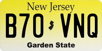 NJ license plate B70VNQ
