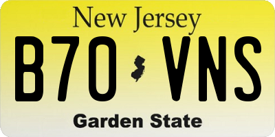 NJ license plate B70VNS